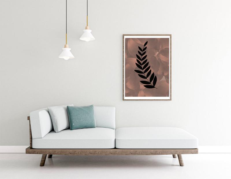 Autumn Falls Print Living Room Mockup