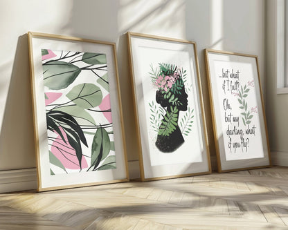 Dream Fly and Botanical Leaves Frame Mockup