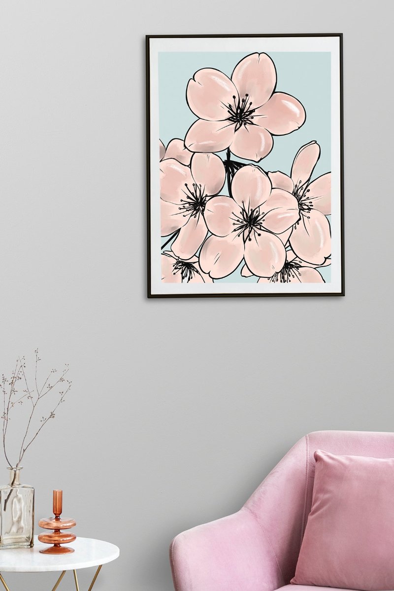 Pink Blossom Frame Mockup